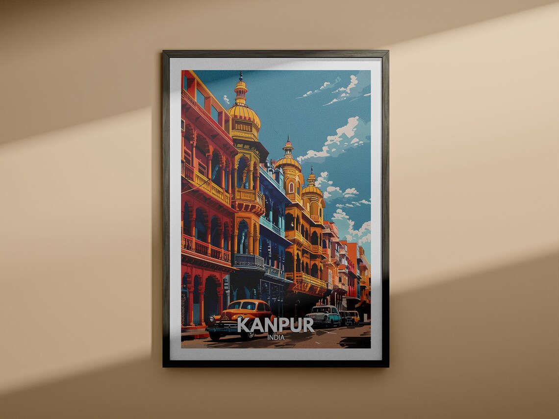 Kanpur Print India Kanpur Travel Poster India Travel Poster India Cityscape Wall Art Unique City Decor - Image 3