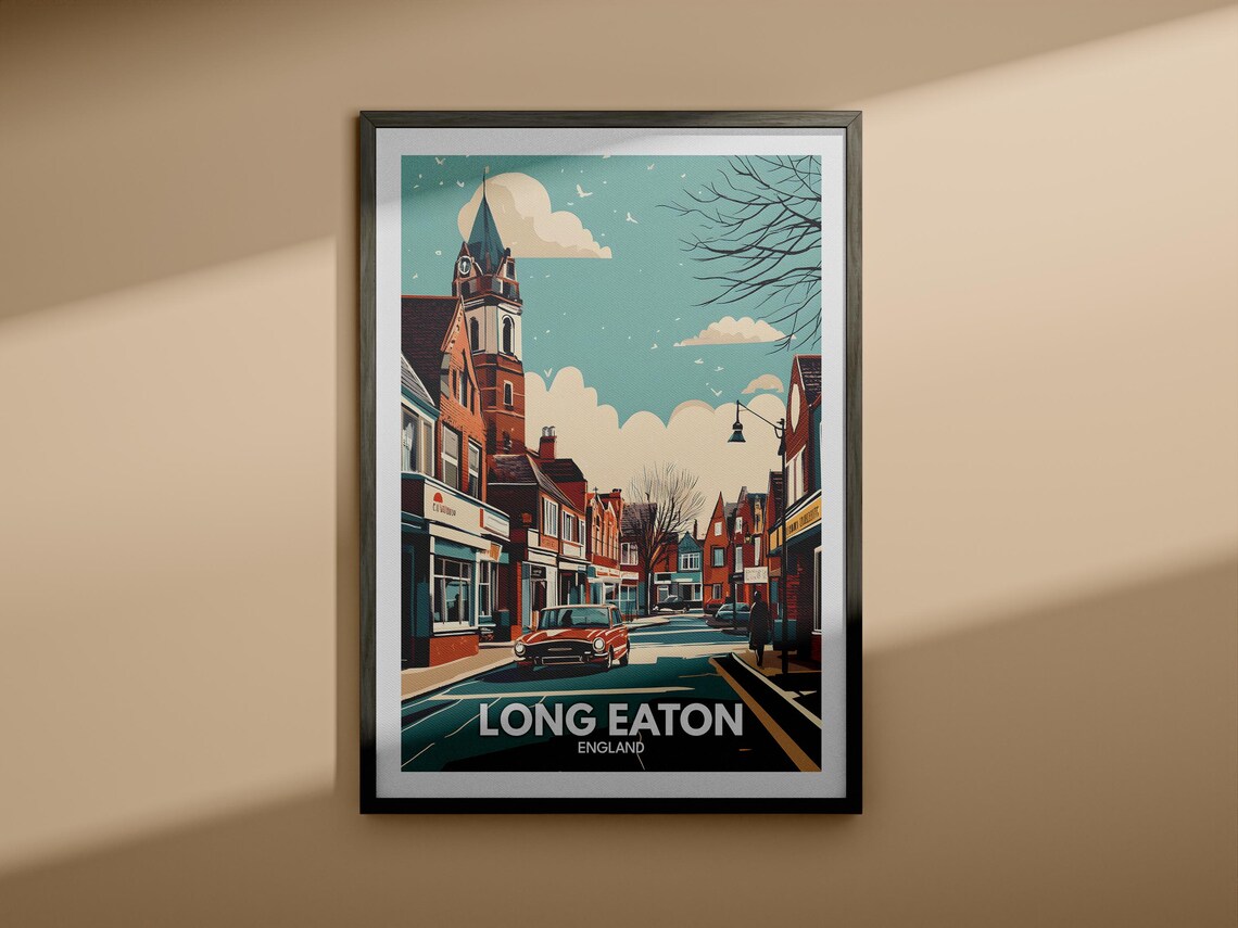 Long Eaton Travel Print England Long Eaton Travel Poster England Travel Poster United Kingdom Wall Art British Art Decor - Image 3
