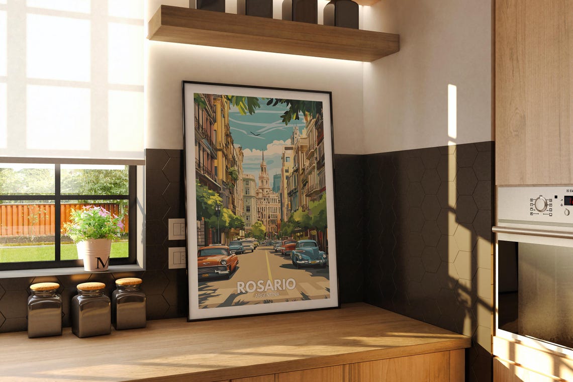 Rosario Travel Print Argentina Rosario Travel Poster Argentina Travel Poster Argentina Cityscape Wall Art Unique City Art Decor - Image 2