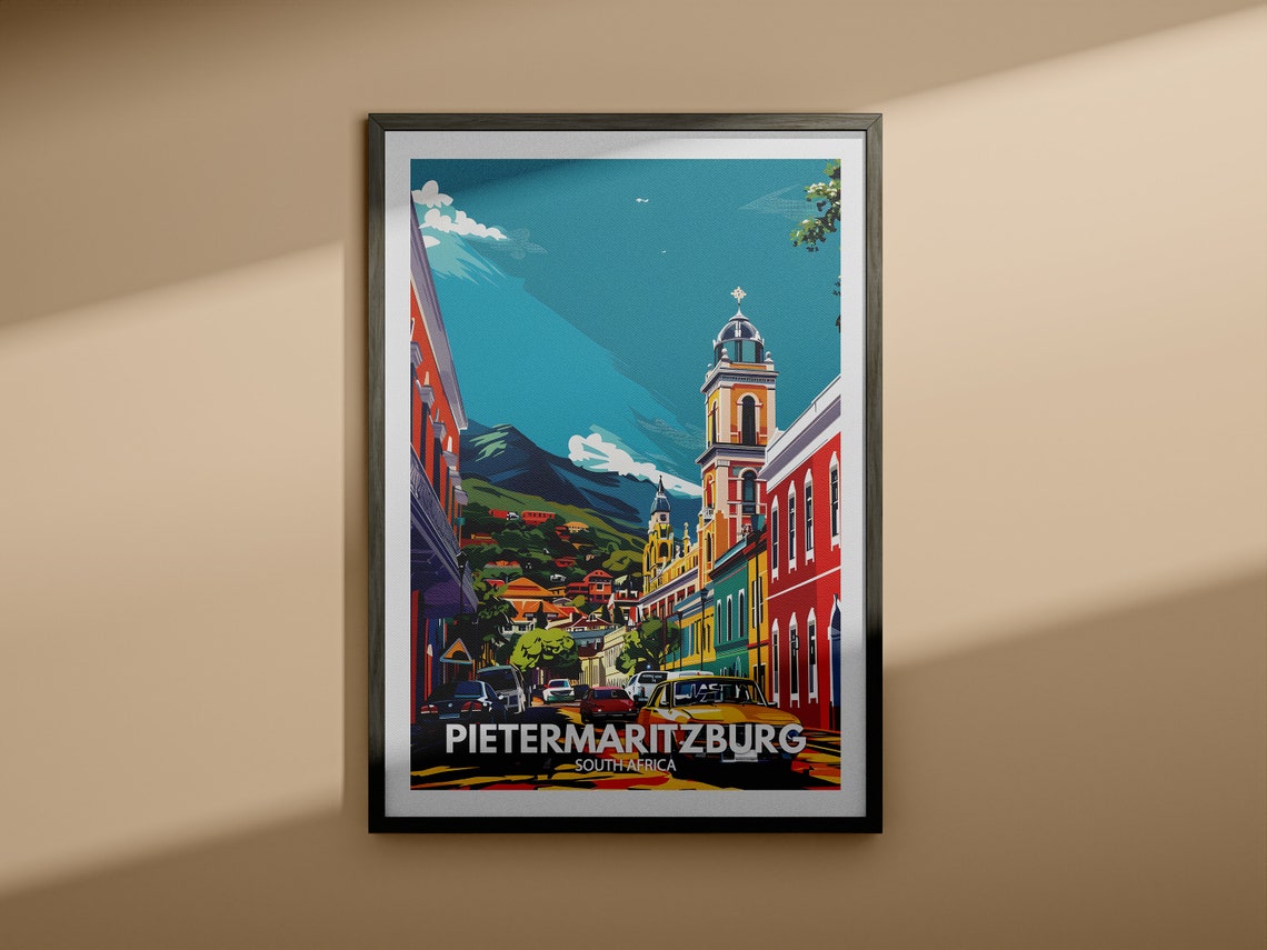 Pietermaritzburg Travel Print South Africa Pietermaritzburg Travel Poster South Africa Travel Poster South Africa Wall Art City Decor - Image 3