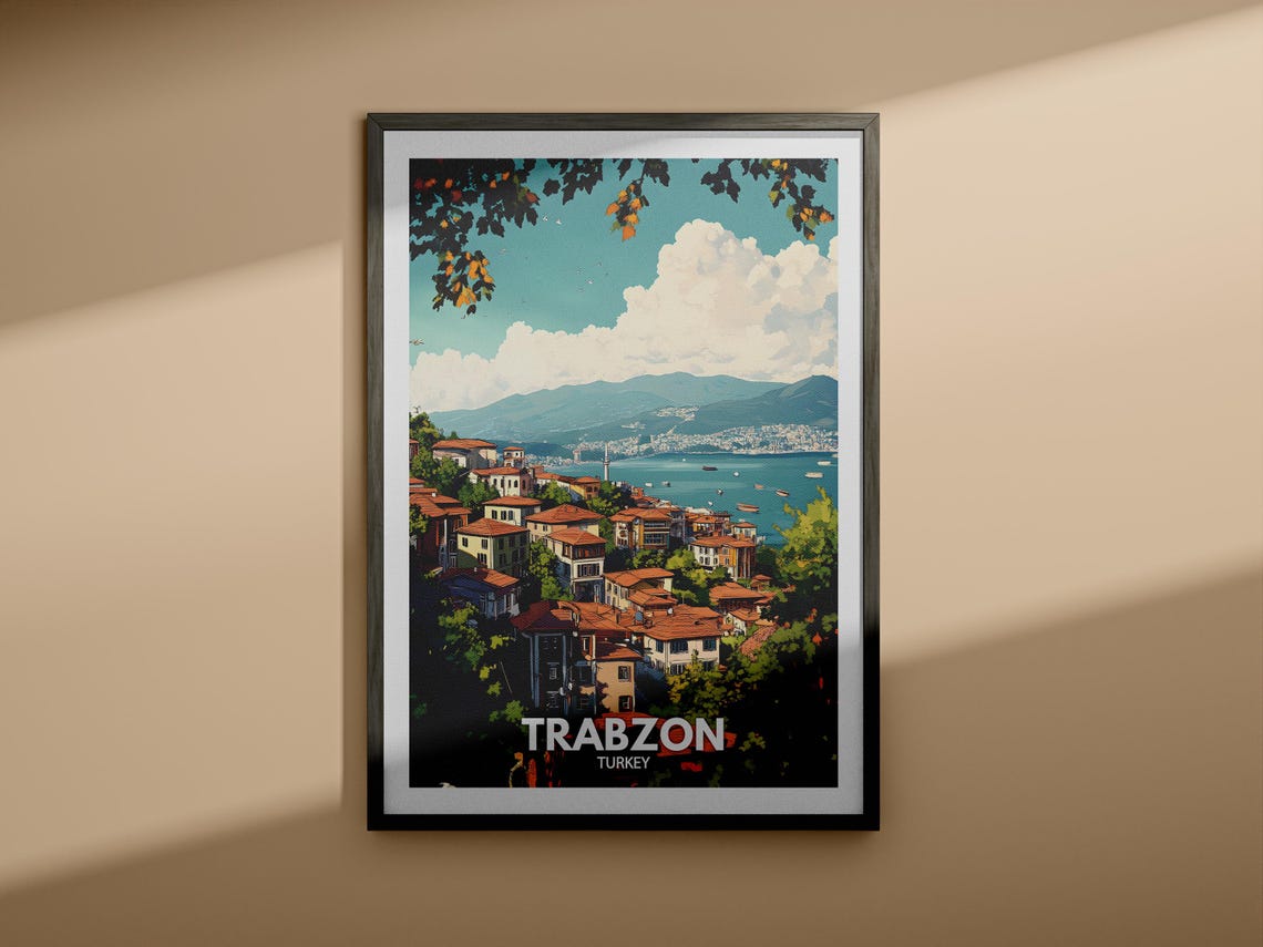 Trabzon Travel Print Turkey Trabzon Travel Poster Turkey Travel Poster Turkey Cityscape Wall Art Unique City Art Decor - Image 3