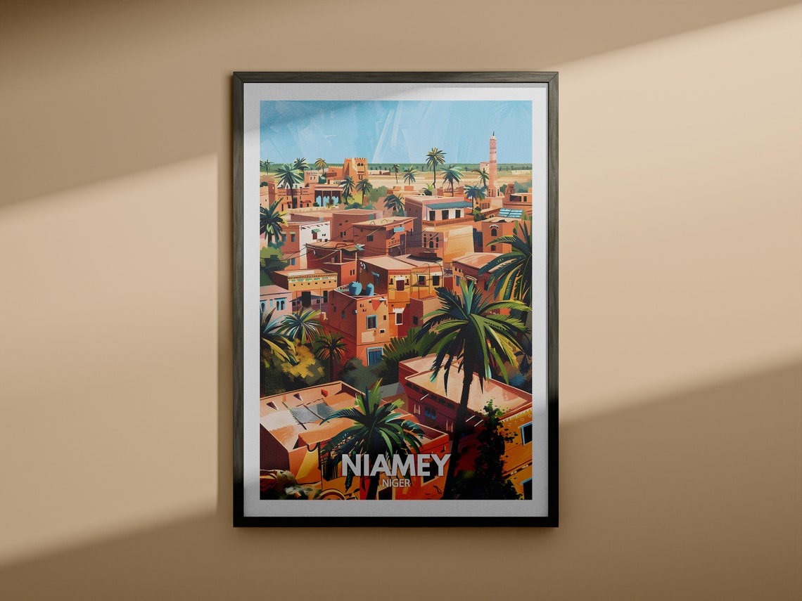Niamey Print Niger Niamey Travel Art Poster Niger Travel Poster Niger Cityscape Wall Art Unique City Decor - Image 3