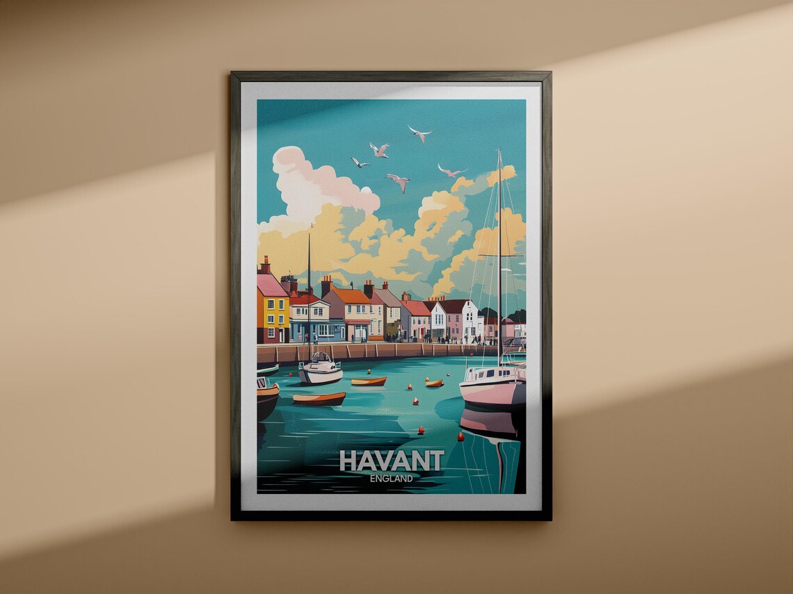 Havant Travel Print England Havant Travel Poster England Travel Poster United Kingdom Wall Art British Art Decor - Image 3