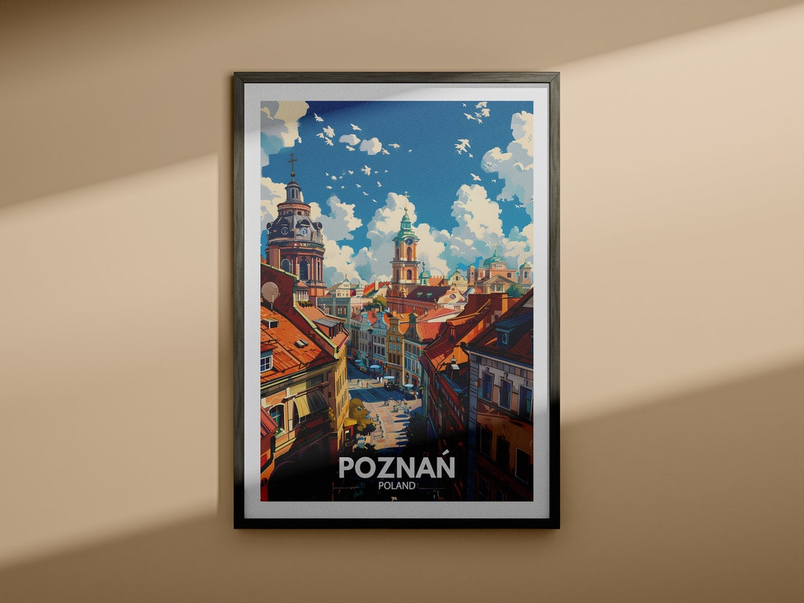 Pozna Print Poland Pozna Travel Poster Poland Travel Poster Poland Cityscape Wall Art Unique City Decor - Image 3