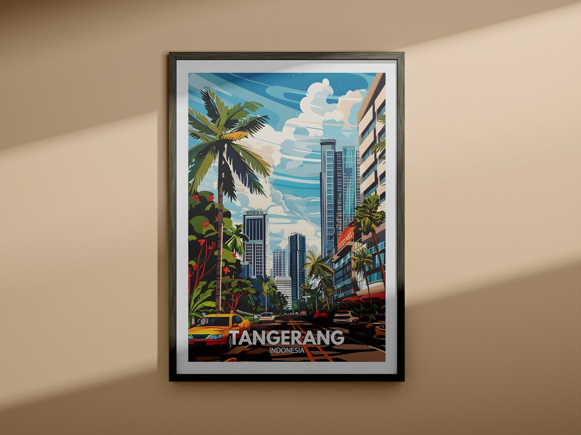 Tangerang, Indonesia Travel Poster, City Decor - Image 3