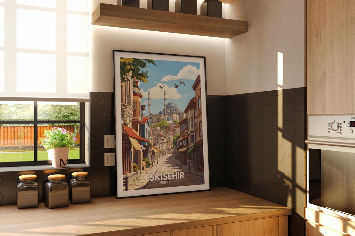 Eskisehir Travel Print Turkey Eskisehir Travel Poster Turkey Travel Poster Turkey Cityscape Wall Art Unique City Art Decor - Image 2