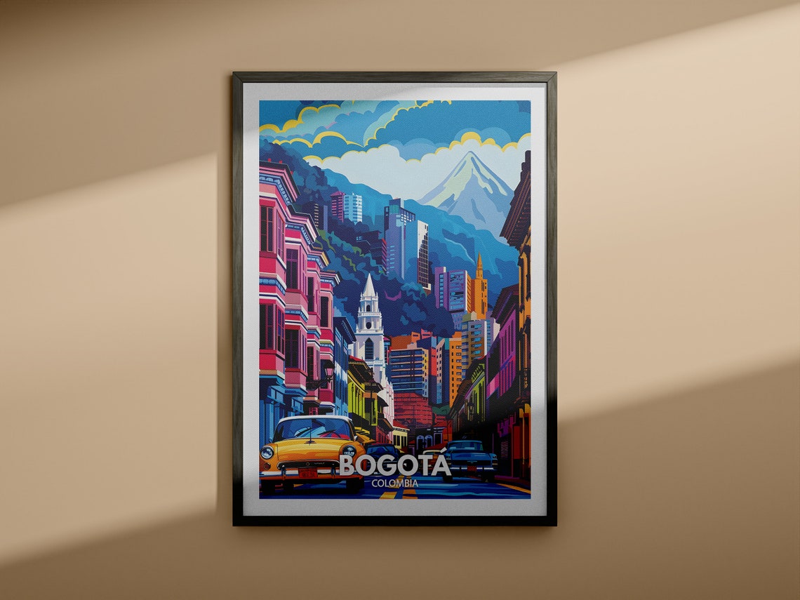 Bogota Art Print Colombia Bogota Poster Colombia Travel Poster Colombia Cityscape Wall Art Unique City Decor - Image 3