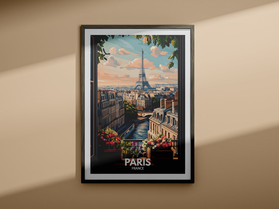 Paris Art Print France Paris Travel Poster France Travel Poster France Cityscape Wall Art Unique City Art Decor - Image 3