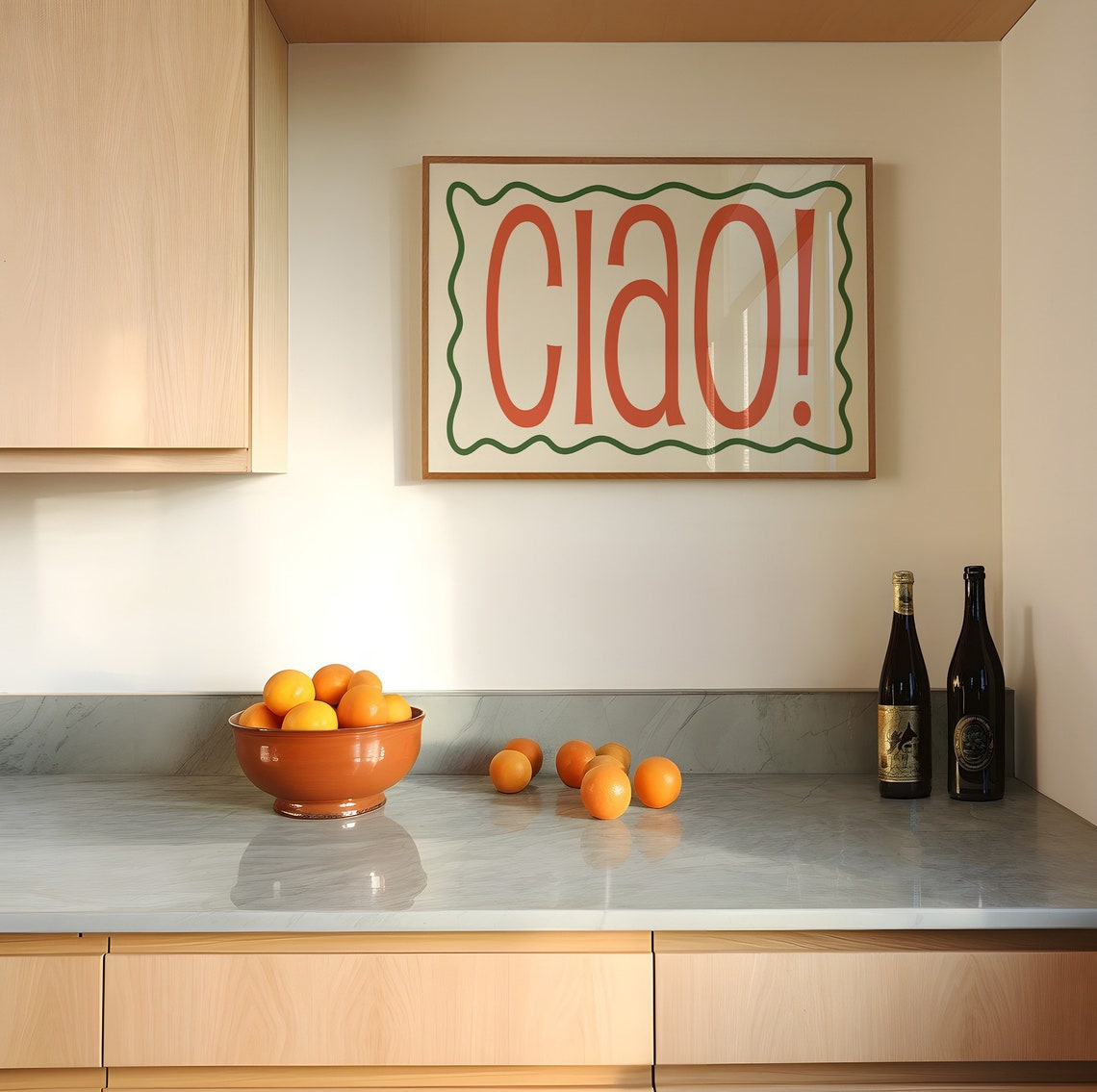 Ciao Big Bold Red Retro Typography Italian Greeting Art Poster - Image 2