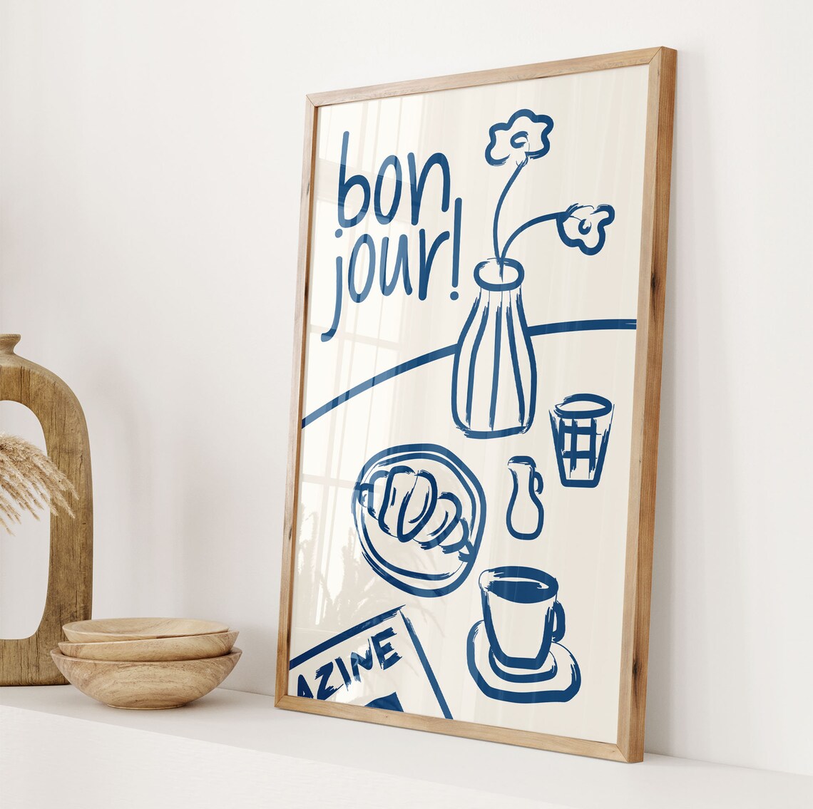 Bonjour French Breakfast Retro Food Art Print - Image 2