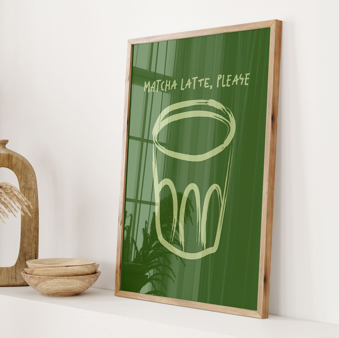 Matcha Latte Print, Modern Kitchen Maximalist Poster - Image 2