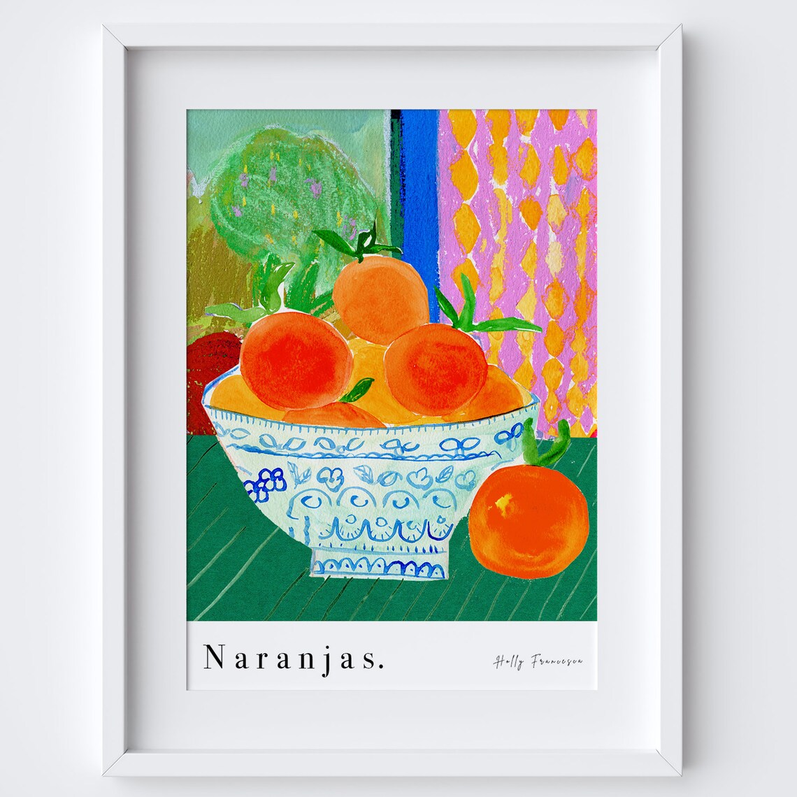 Oranges Still Life Watercolor Art Print, Kitchen Decor