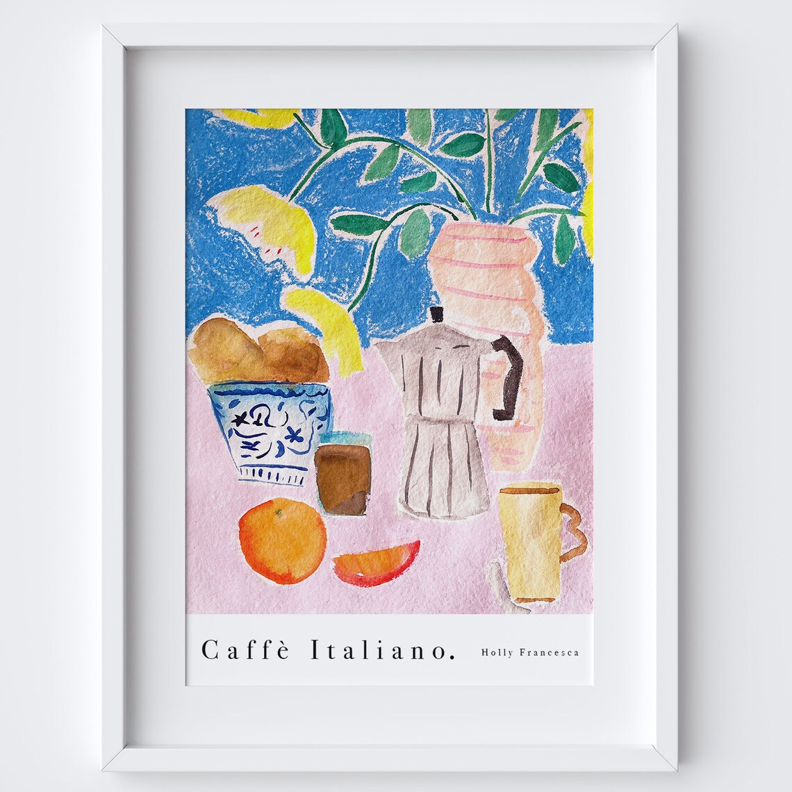 Caffe Italiano Art Print, Italian Coffee Kitchen Poster