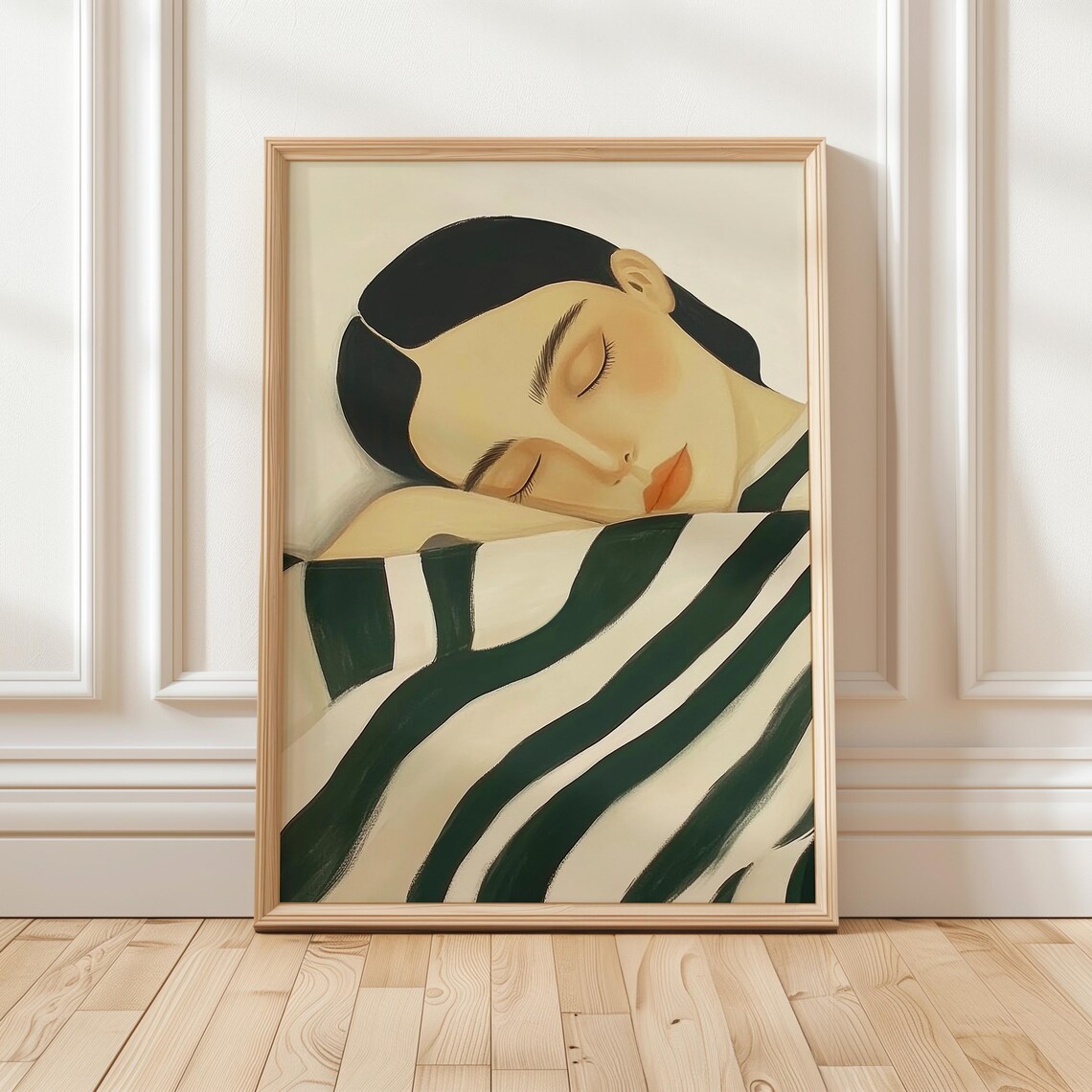 Resting Woman Portrait, Abstract Modern People