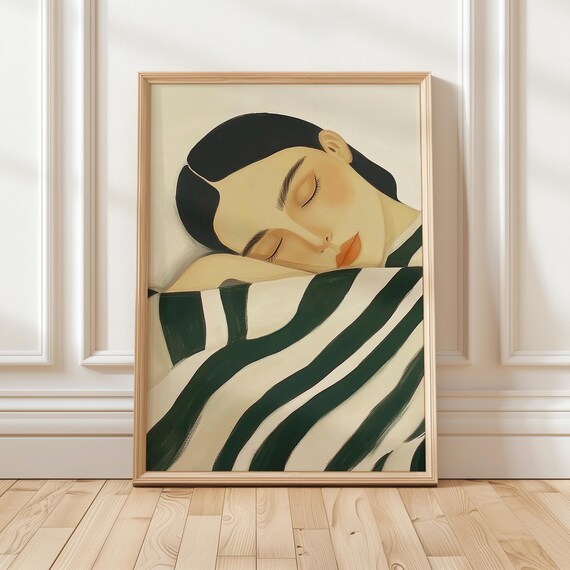 Resting Woman Portrait, Abstract Modern People