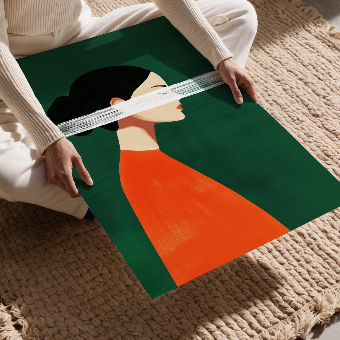 Abstract Portrait Of Woman, Modern Vibrant Art Print - Image 3