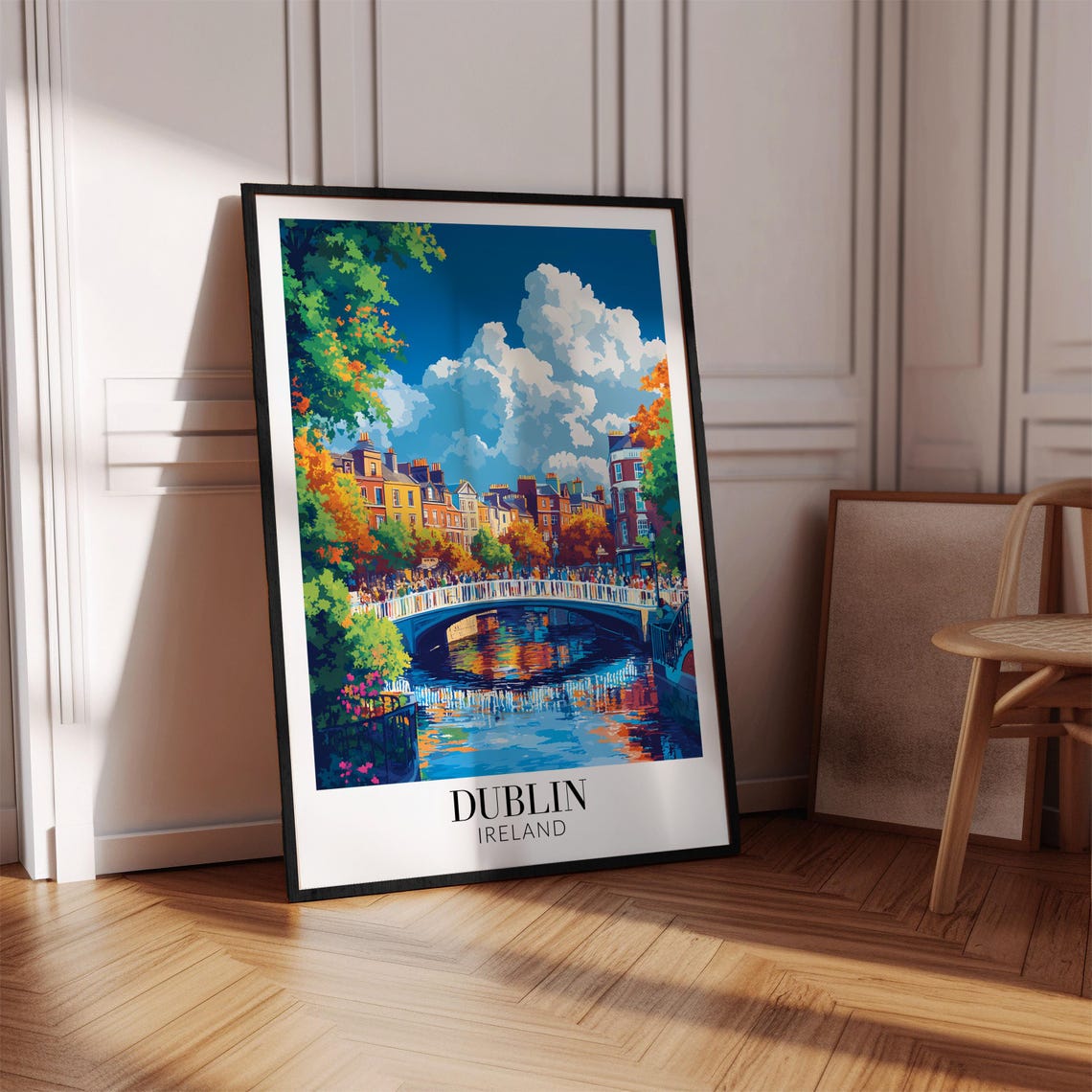 Dublin Ireland Ha'penny Bridge River Liffey Autumn Colors Poster - Image 4