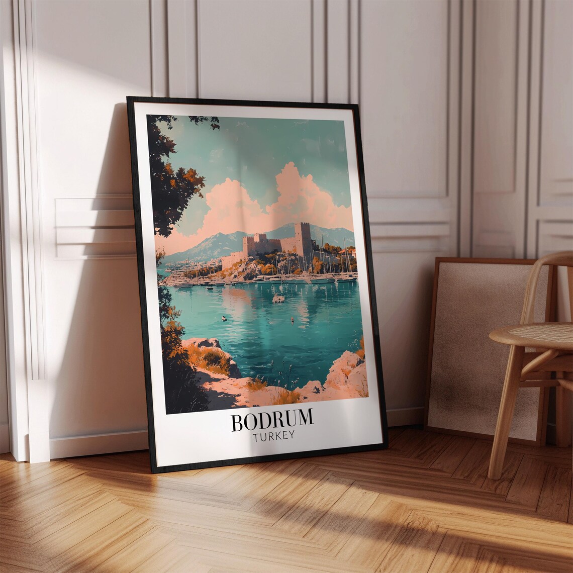 Bodrum Turkey Sunset Over the Castle Harbor Marina Travel Poster - Image 4