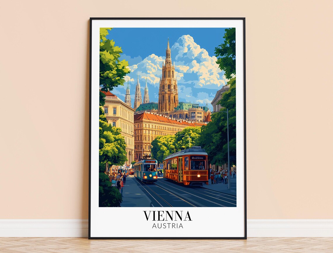 Vienna Travel Poster, Vienna Austria Wall Hanging
