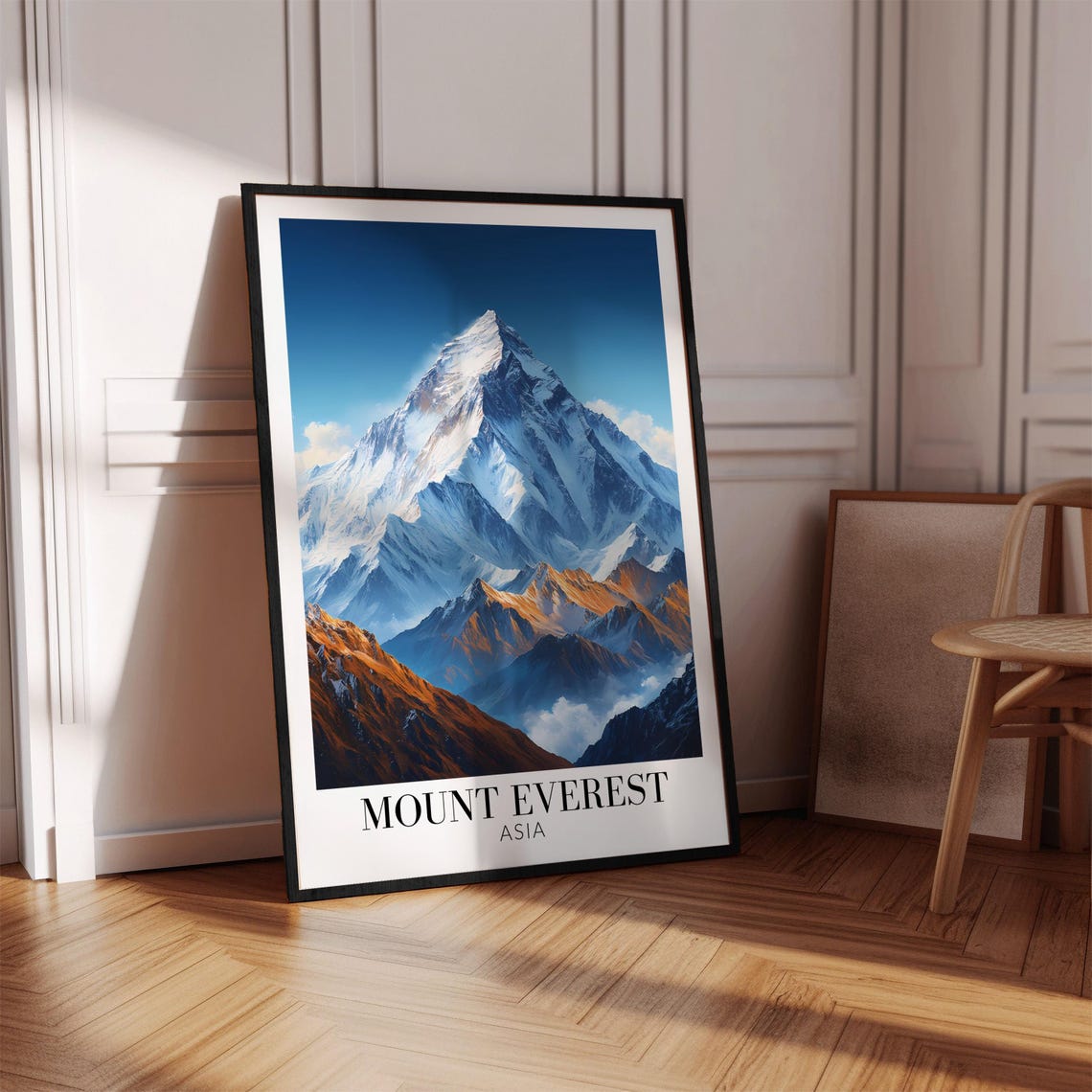 Mount Everest Asia Snowcapped Peak Golden Summit Sunrise Art Poster - Image 4