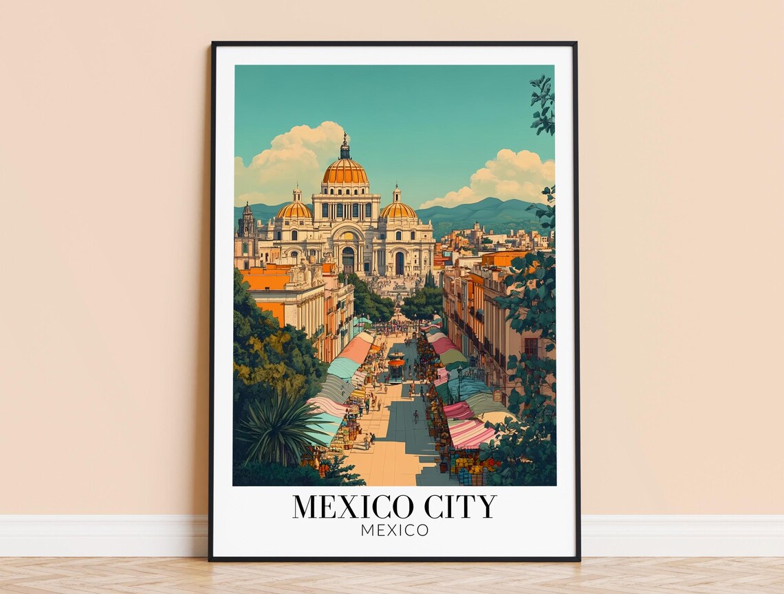 Mexico City Print Wall Art Poster Travel Home Decor Wedding Housewarming Gift Framed Or Unframed Personalised