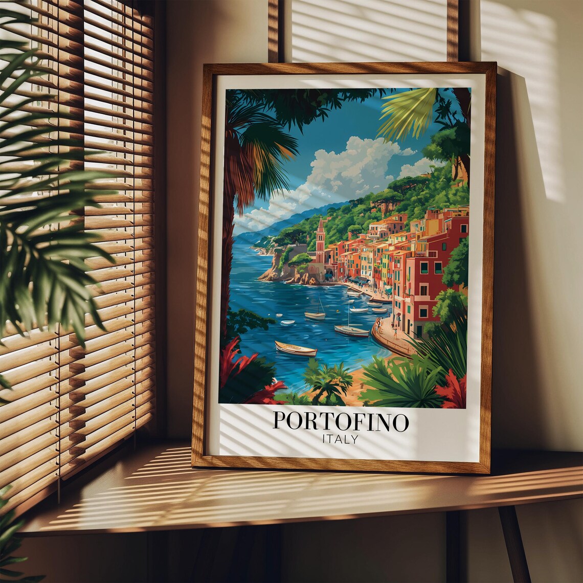 Colorful Portofino Harbor Italian Riviera Coastal Village Poster - Image 4