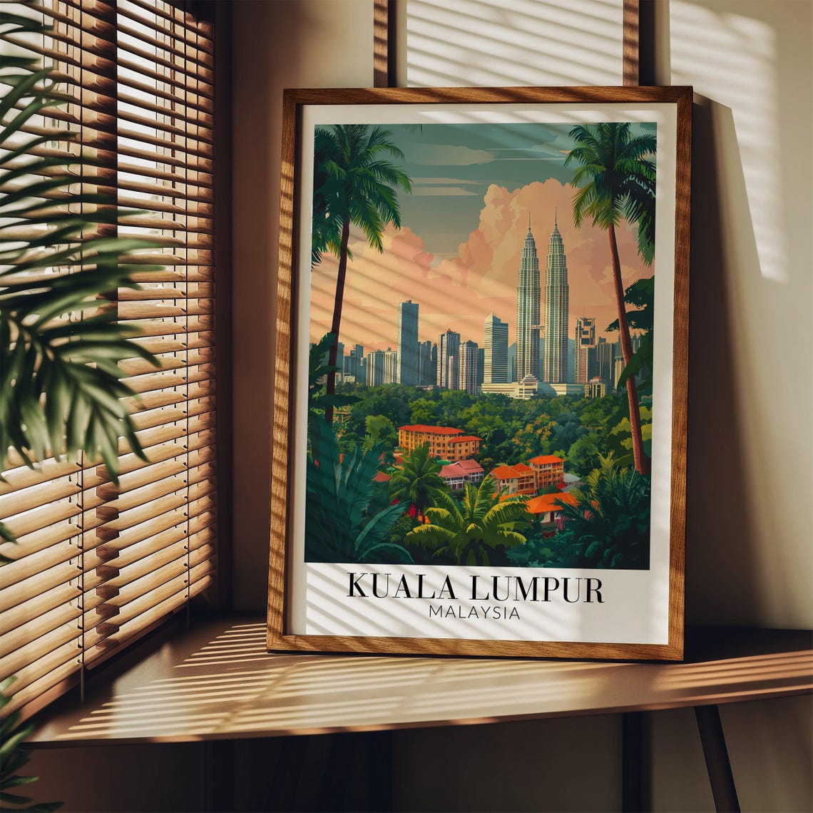 Kuala Lumpur Malaysia Petronas Towers Golden Hour Skyline Poster - Image 3