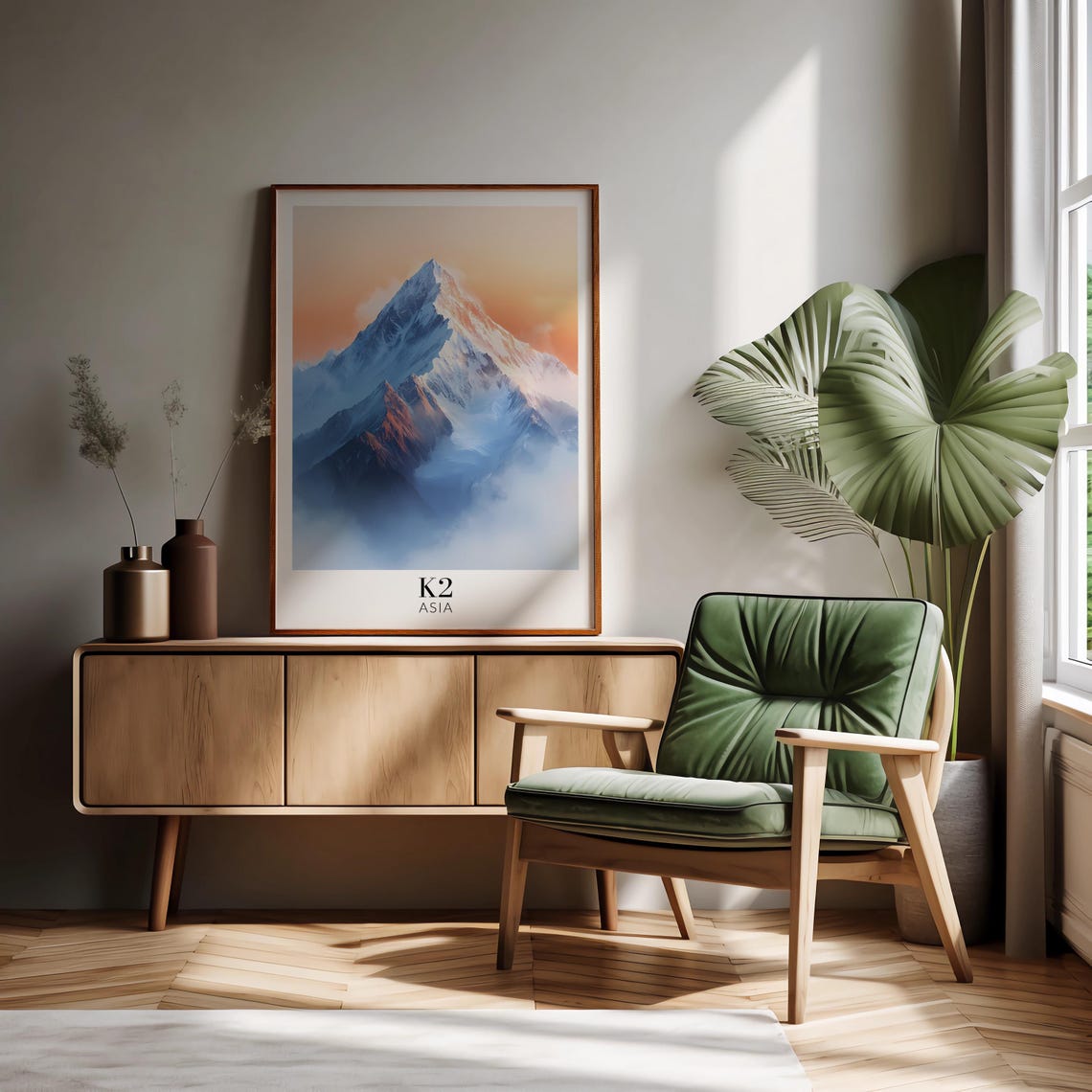 K2 Mountain Peak Sunrise Cloudscape Minimalist Asia Climbing Poster - Image 2