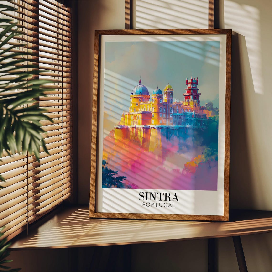 Sintra Pena Palace Colorful Romantic Hilltop Castle Travel Poster - Image 3