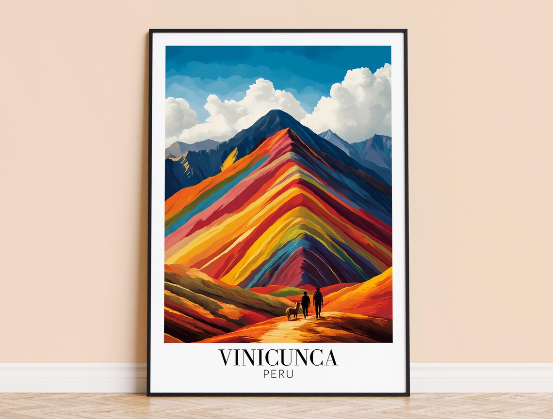 Vinicunca Peru Travel Poster, Wall Art Print
