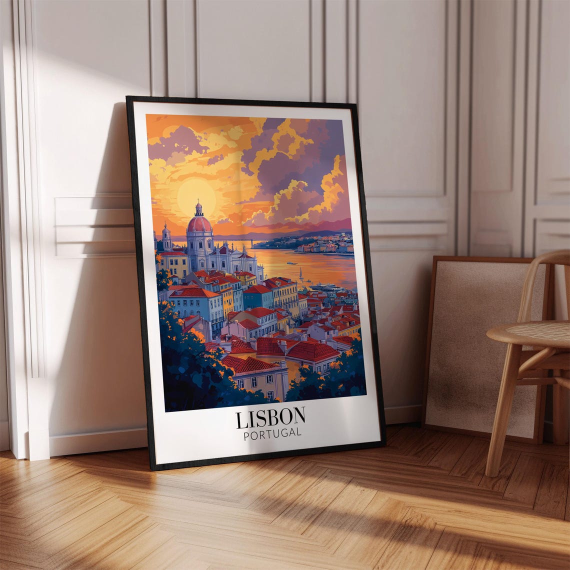 Lisbon National Pantheon Tagus River Golden Sunset Travel Poster - Image 4