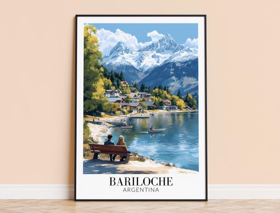 Bariloche Print Argentina Travel Wall Art Poster Framed Or Unframed Home Decor Wedding And Housewarming Gift Personalised