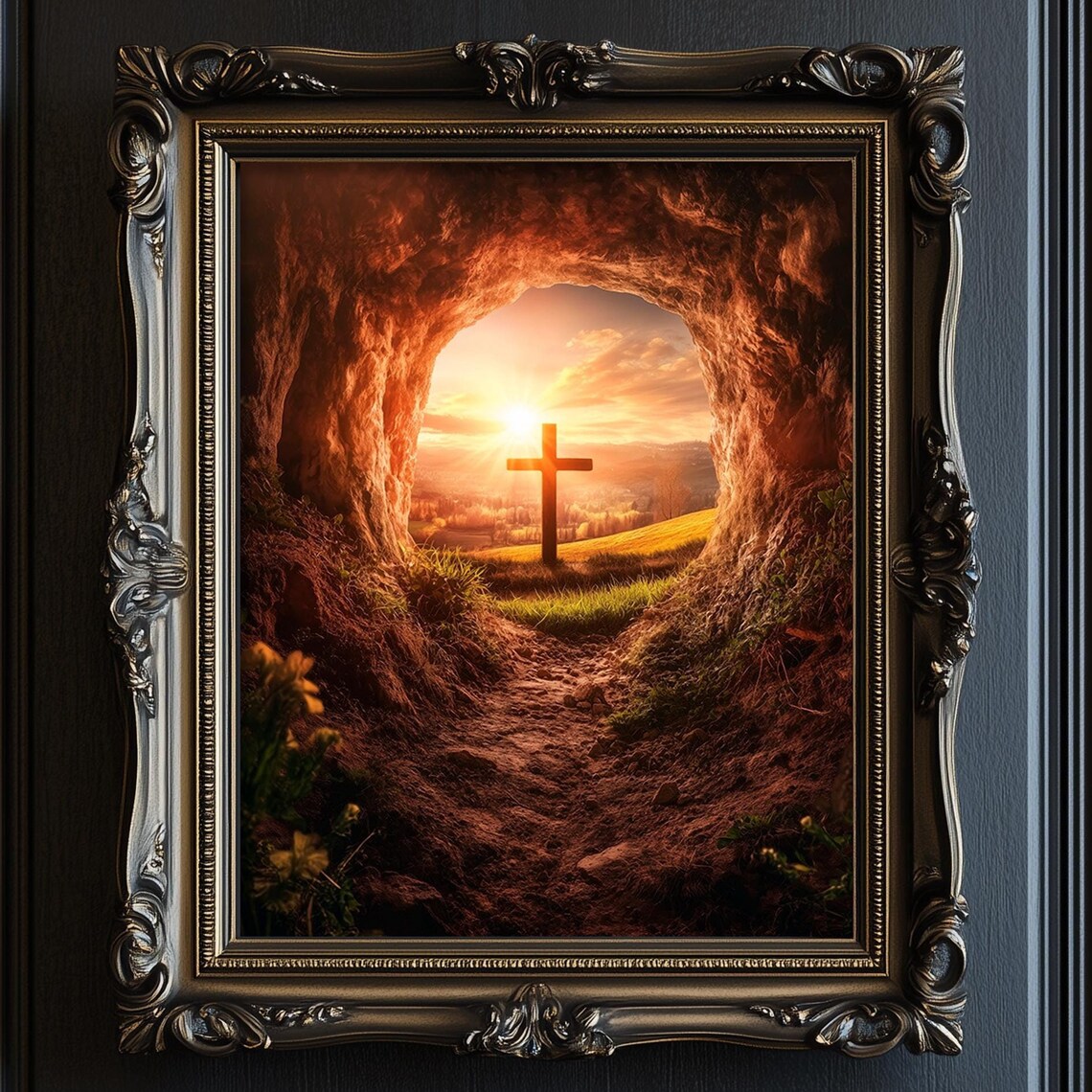 He Is Risen Resurrection Art Print, Easter Faith