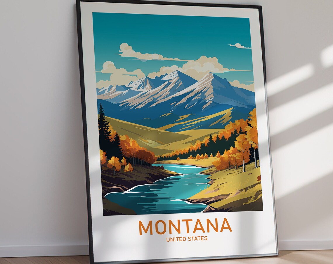 Montana United States Travel Poster, Home Decor - Image 2
