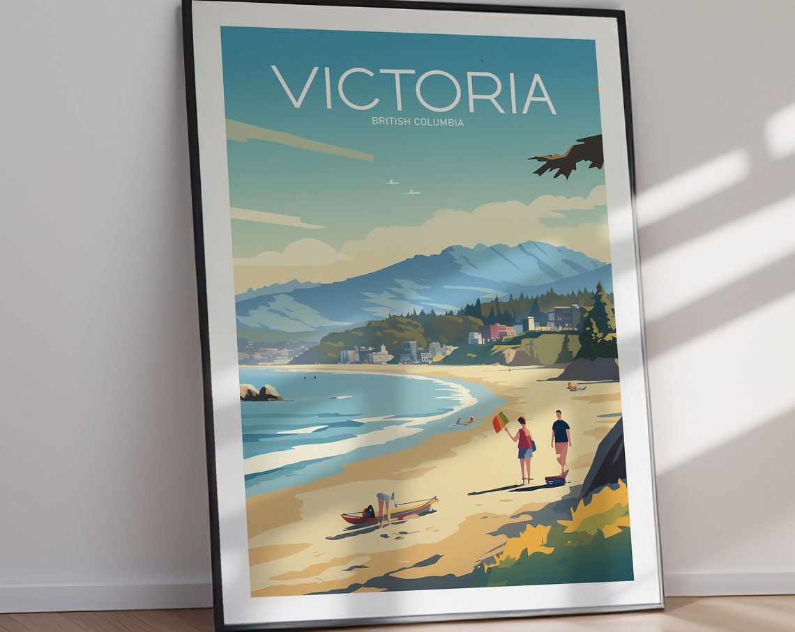 Victoria Travel Poster Canada Travel Print Travel Poster Gift Wall Art Hiking Holiday Gifts For Her Gifts For Him - Image 3