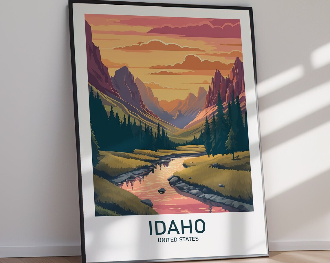 Idaho Travel Poster Art Print, USA Wall Decor - Image 2