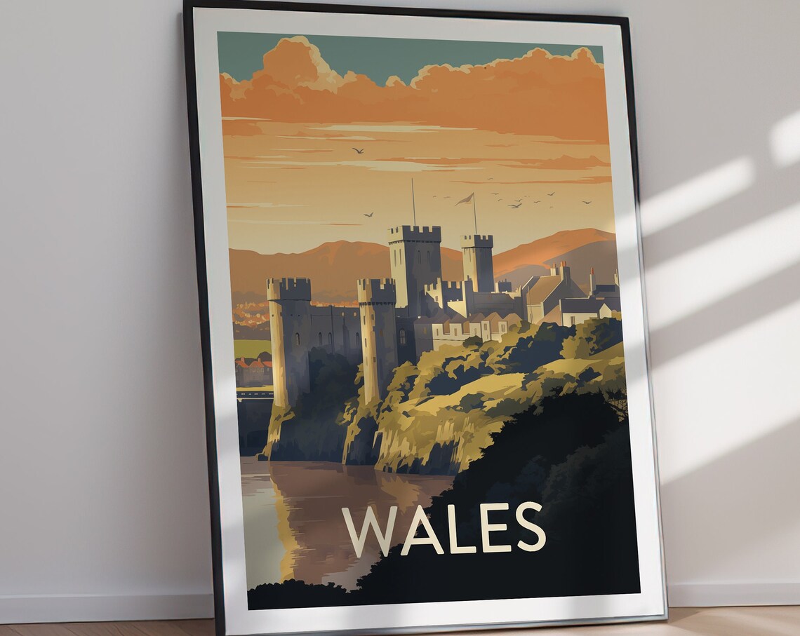 Wales Travel Poster, Hiking Adventure Art Print - Image 2