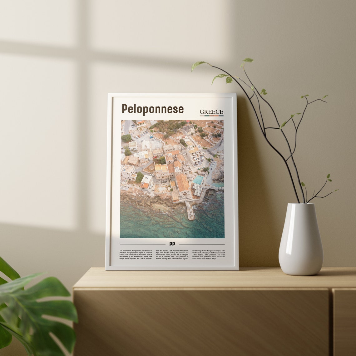 Peloponnese Print Peloponnese Poster Peloponnese Wall Art Oil Painting Poster City Print City Artwork Travel Artwork Travel Wall Art - Image 2