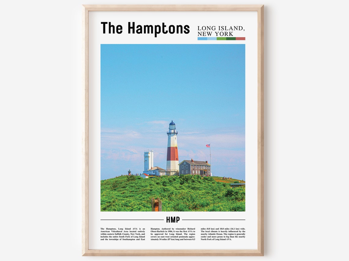 The Hamptons Print The Hamptons Poster The Hamptons Wall Art Oil Painting Poster City Print City Artwork Travel Artwork Travel Wall Art