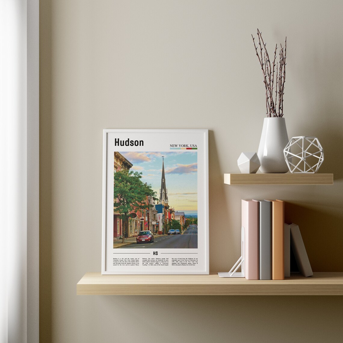 Hudson Colorful City Poster Print, Oil Painting - Image 3