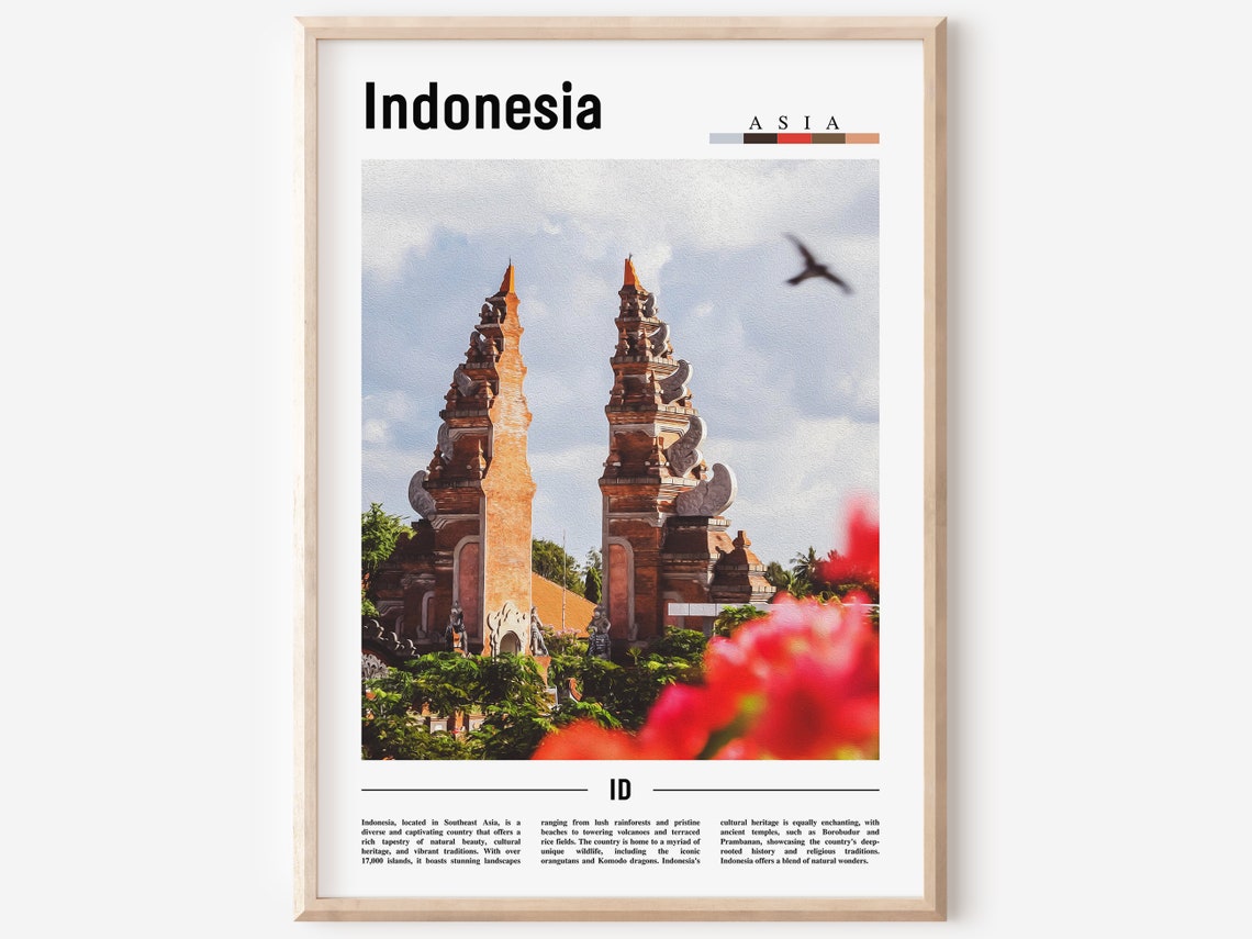 Indonesia Minimal Travel Poster
