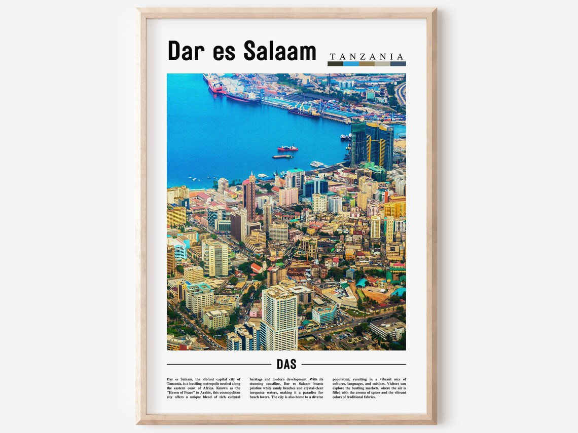 Dar Es Salaam Minimal Travel Poster, Oil Painting