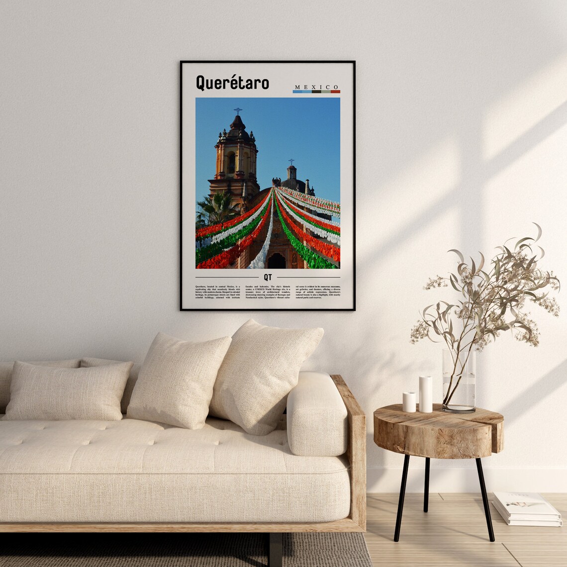 Quertaro Minimal Travel Poster, Oil Painting - Image 3