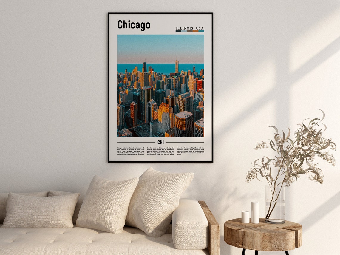 Chicago Print Chicago Poster Chicago Wall Art United States Photo United States Poster United States Print - Image 2