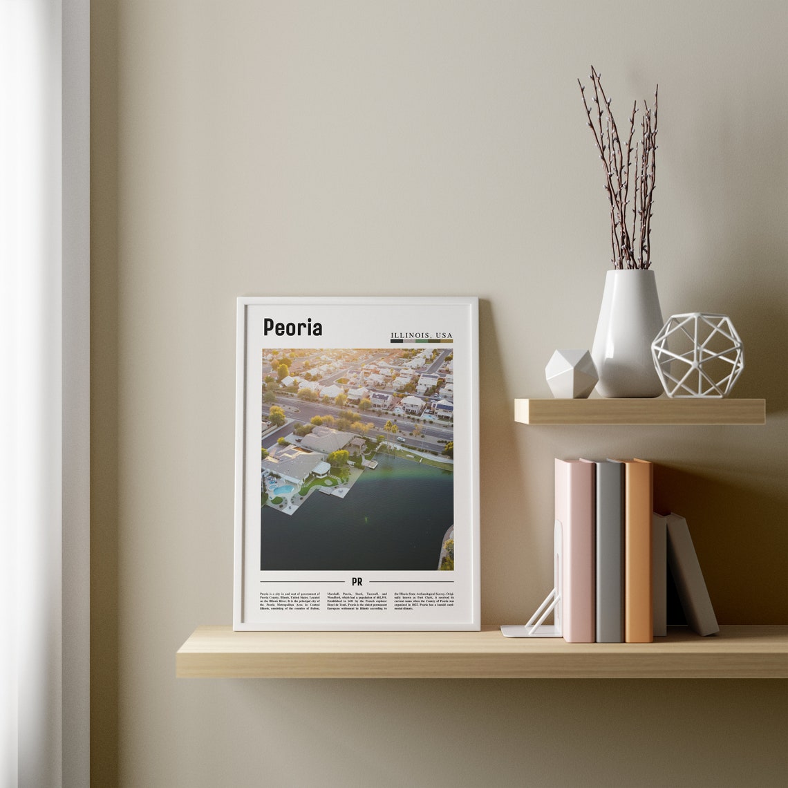 Peoria Print Peoria Poster Peoria Wall Art Minimal Travel Print Minimal City Poster Travel Destination City Print Oil Painting Poster - Image 2