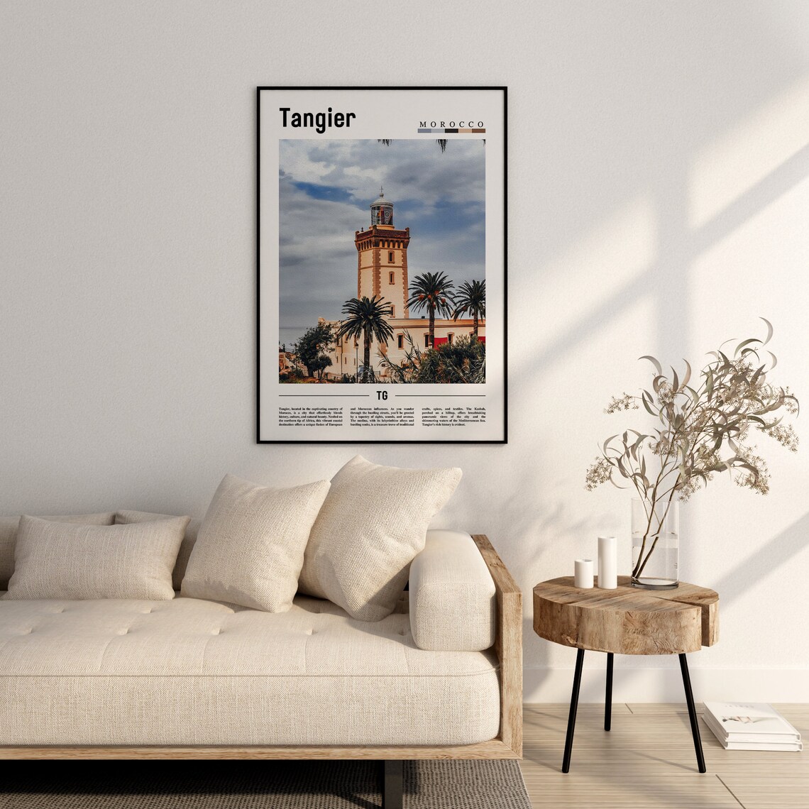 Tangier Minimal Travel Poster, Oil Painting - Image 3