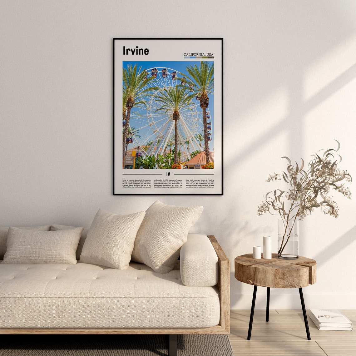 Irvine Print Irvine Poster Irvine Wall Art Minimal Travel Print Minimal City Poster Travel Destination City Print Oil Painting Poster - Image 2