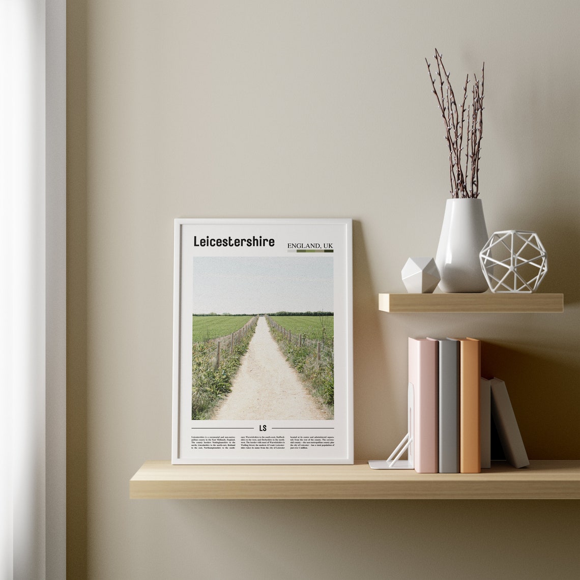 Leicestershire Print Leicestershire Poster Leicestershire Wall Art Minimal Travel Print Minimal City Poster Travel Oil Painting Poster - Image 2