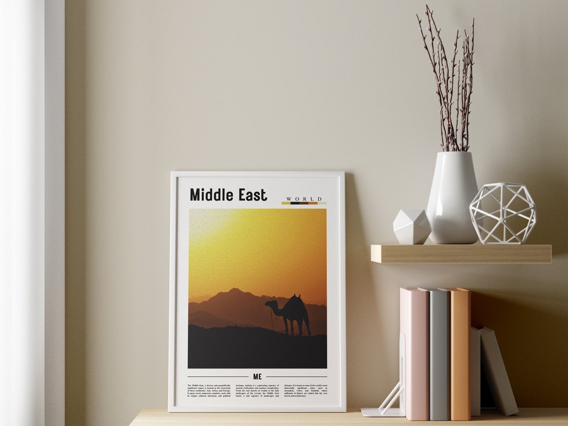 Middle East Poster Middle East Print Middle East Wall Art Minimal Travel Print Travel Destination Oil Painting Poster - Image 3
