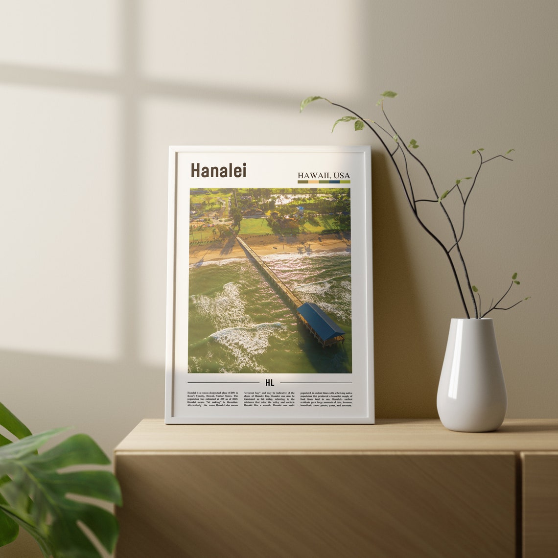 Hanalei Print Hanalei Poster Hanalei Wall Art Oil Painting Poster Colorful City Print City Artwork Travel Artwork Travel Wall Art - Image 2